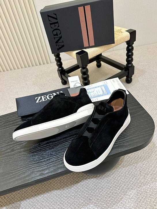 Мужские кроссовки Ermenegildo Zegna Triple Stitch - Black