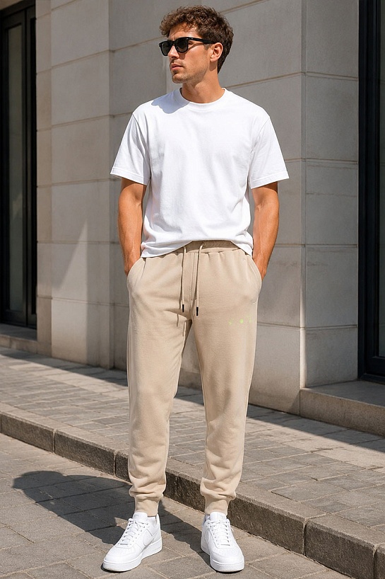 Мужские бежевые штаны Off-White Marker Arrow 