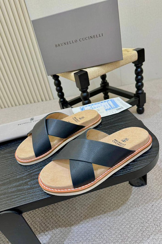 Кожаные шлёпанцы Brunello Cucinelli Crossover