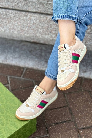 Женские кожаные кроссовки Gucci GG Screener   