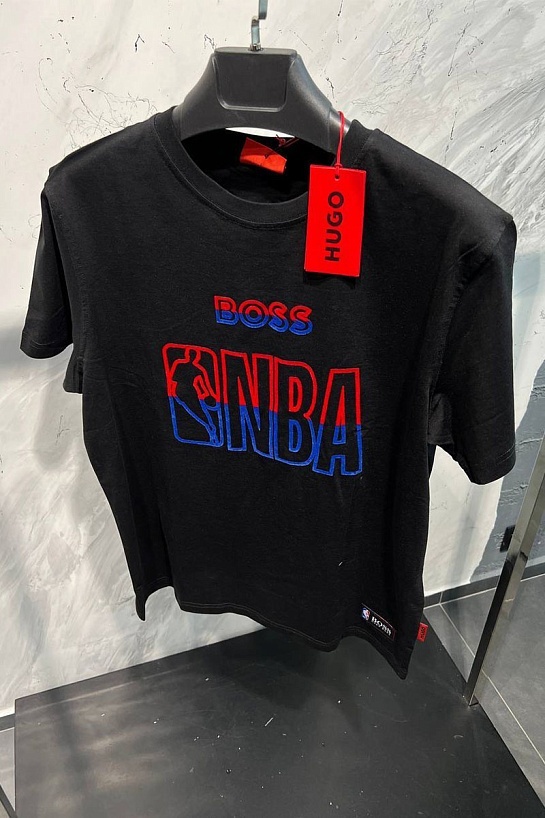 Мужская чёрная футболка Hugo Boss x NBA
