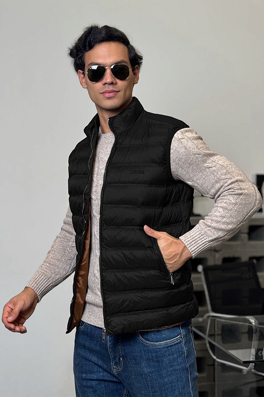 Мужской чёрный жилет Zegna