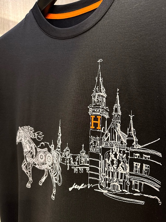 Футболка чёрного цвета Hermes Premium