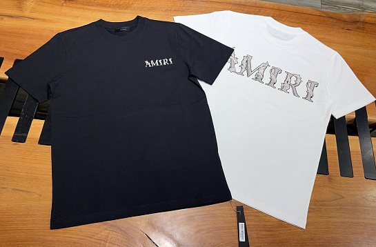 Мужская чёрная футболка Amiri Baroque