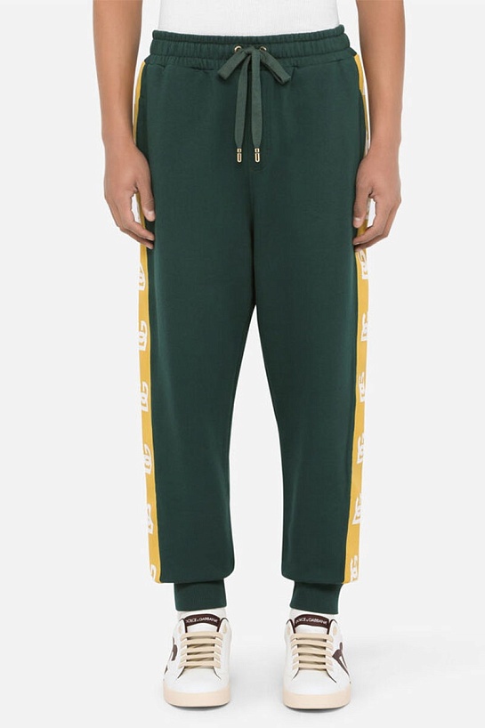 Зелёные штаны Dolce&Gabbana DG logo bands