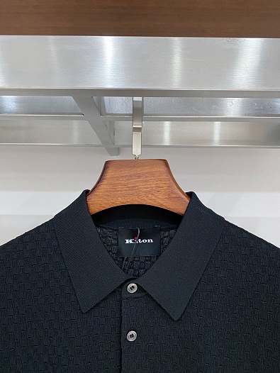 Мужское чёрное поло Kiton premium   