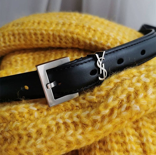 Кожаный ремень Yves Saint Laurent - ширина 2 см (3 расцветки)