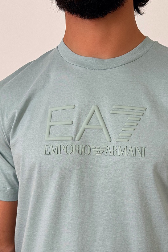 Мужская зелёная футболка Emporio Armani