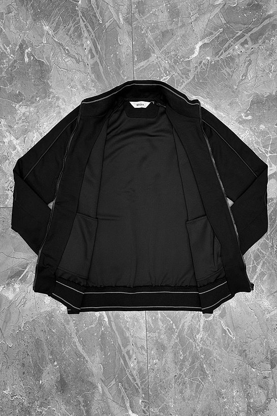 Мужская кофта на молнии Zegna чёрного цвета