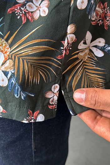 Мужская зелёная рубашка Dolce & Gabbana floral-print   