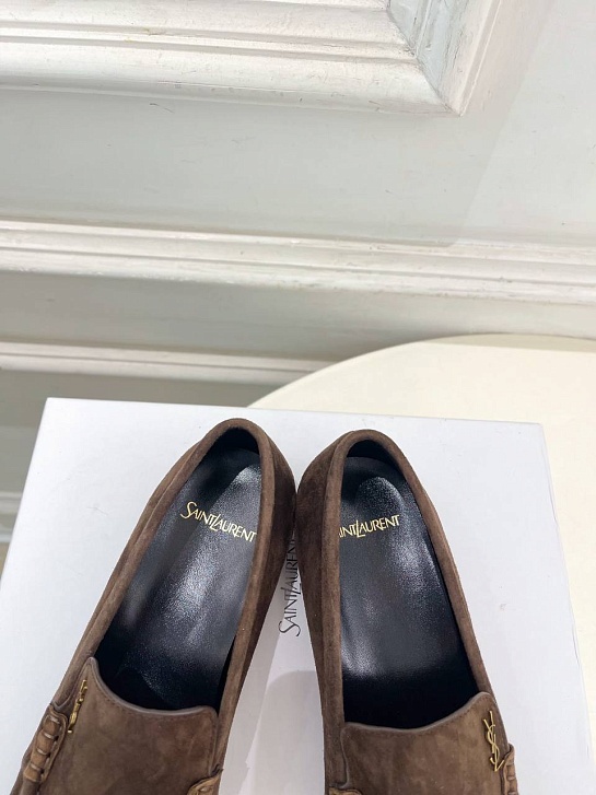Женские замшевые лоферы Yves Saint Laurent premium