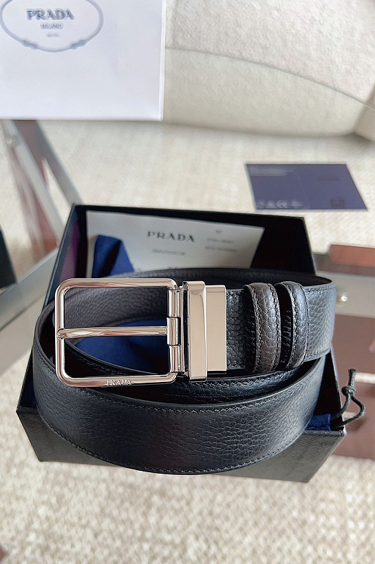 Двусторонний кожаный ремень Prada premium