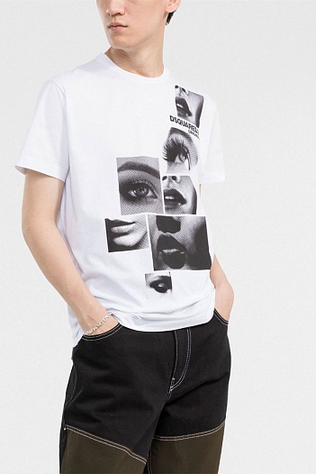 Белая оверсайз футболка Dsquared2   