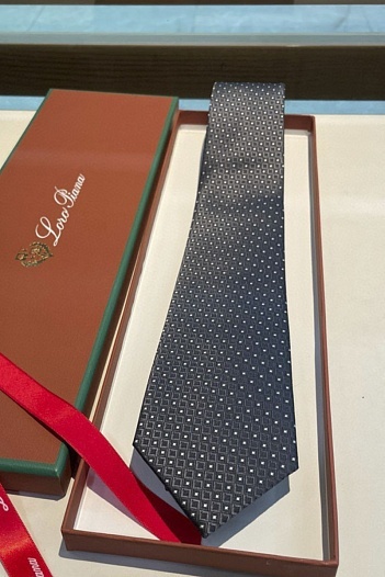 Галстук Loro Piana geometric logo-print premium - Black   