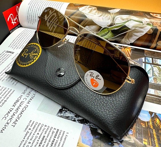 Солнцезащитные очки Ray-Ban Aviator Large Metal - Brown   