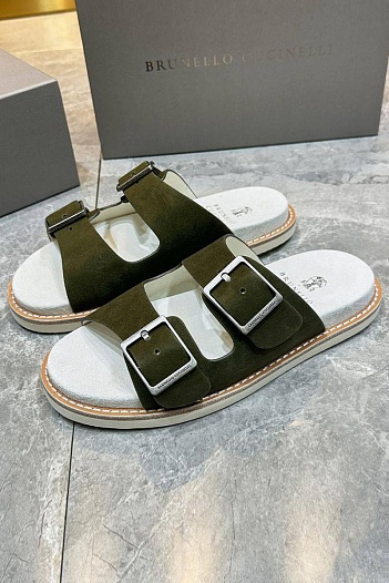 Замшевые шлёпанцы Brunello Cucinelli Urban   