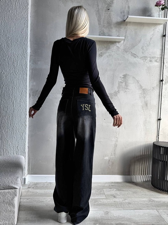 Женские чёрные джинсы Yves Saint Laurent premium