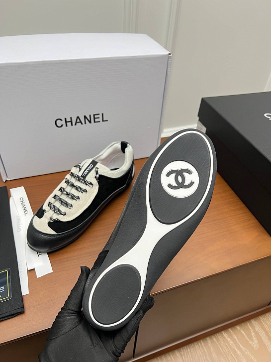 Женские комбинированные кроссовки Chanel premium