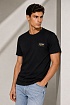 Мужская чёрная футболка Moschino logo-patch