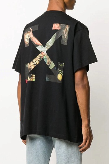 Чёрная оверсайз футболка Off-White Pascal Arrow Logo   