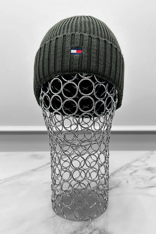 Шапка цвета хаки Tommy Hilfiger essential flag