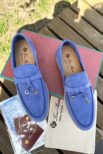 Женские замшевые лоферы Loro Piana Open Walk   