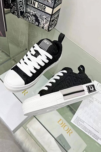 Женские кроссовки Dior Oblique B23 low-top - Black   
