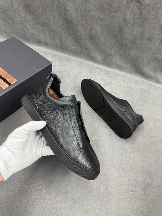 Мужские кроссовки Ermenegildo Zegna Triple Stitch - Black