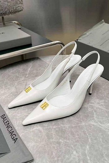 Женские кожаные туфли на каблуке Balenciaga premium   