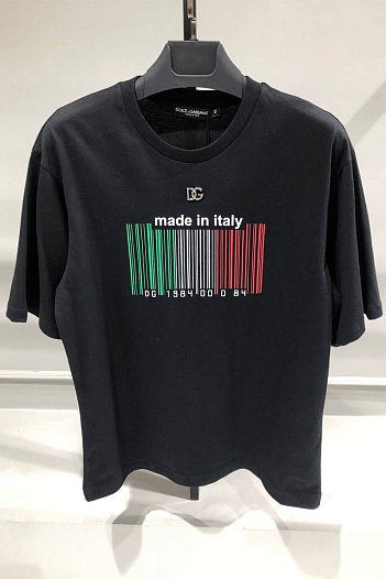 Чёрная оверсайз футболка Dolce&Gabbana barcode-print   