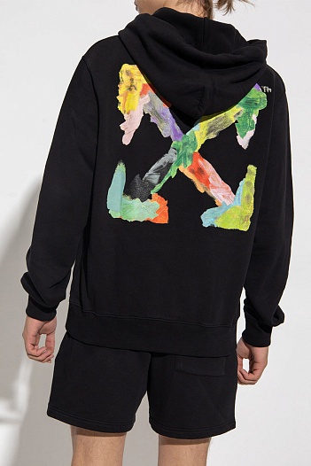 Мужское чёрное худи Off-White Brush Arrow   