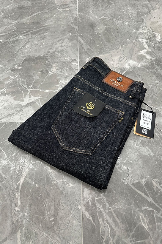 Джинсы тёмно-синего цвета Loro Piana regular fit