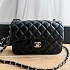 Кожаная чёрная сумка Chanel 25x15 см