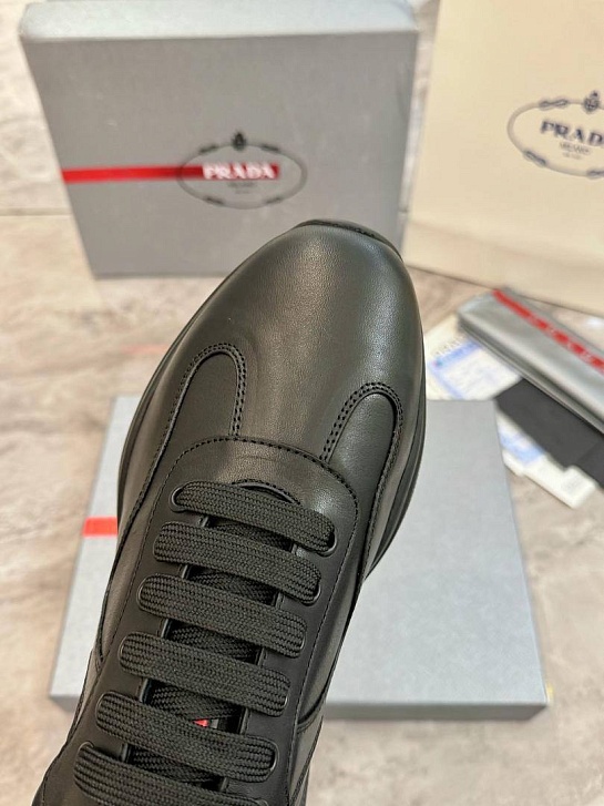 Кожаные кроссовки Prada America's Cup - Black
