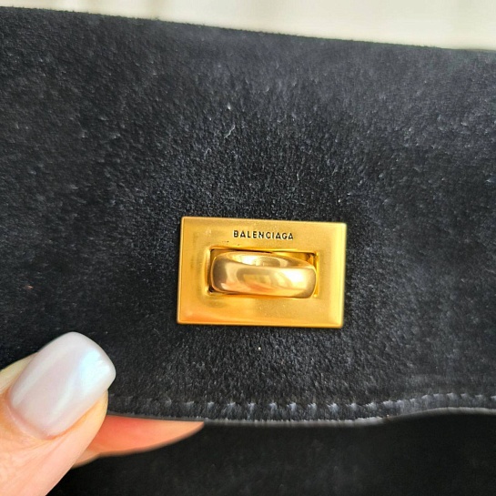 Замшевая сумка Balenciaga Rodeo 28x20 см - Black