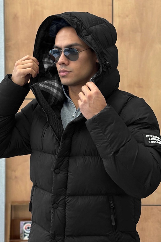 Чёрная куртка со съёмными рукавами Burberry Lockwell logo-patch