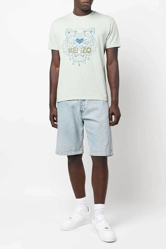 Футболка светло-зелёного цвета Kenzo Tiger print