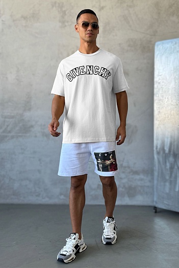 Белая оверсайз футболка Givenchy college logo-embroidered   