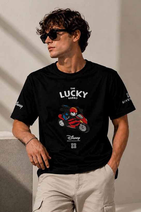 Чёрная футболка Givenchy x Disney Oswald The Rabbit