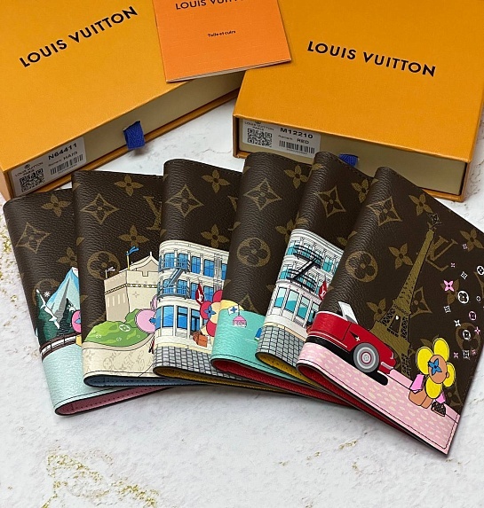 Кожаная обложка для паспорта Louis Vuitton Premium 10x14x2.5 см