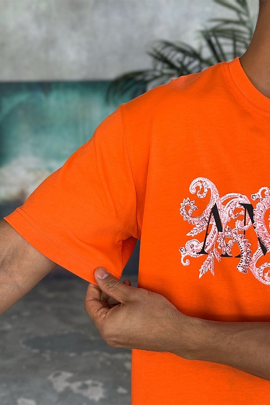 Оранжевая оверсайз футболка Amiri