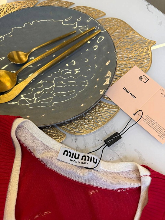 Красная женская майка MIU MIU