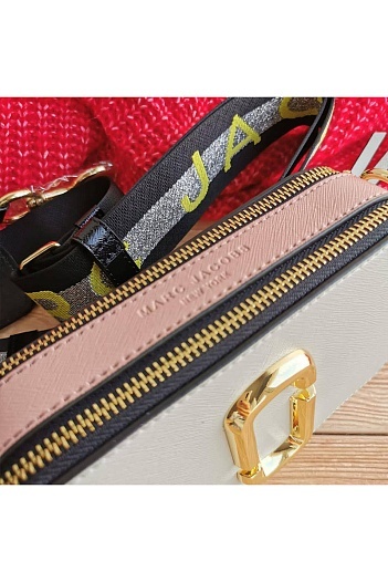 Кожаная сумка Marc Jacobs The Snapshot Cement Multi 19x11 см   