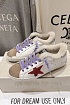 Женские комбинированные кроссовки с мехом Golden Goose Ball Star premium