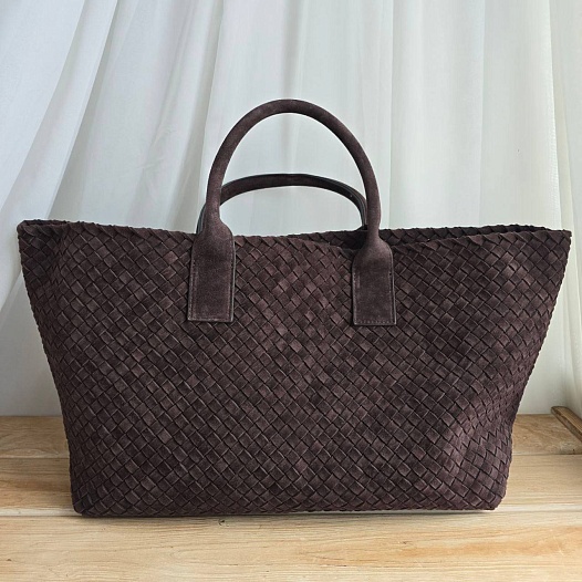 Замшевая сумка Bottega Veneta Cabat 40x28 см - Brown   