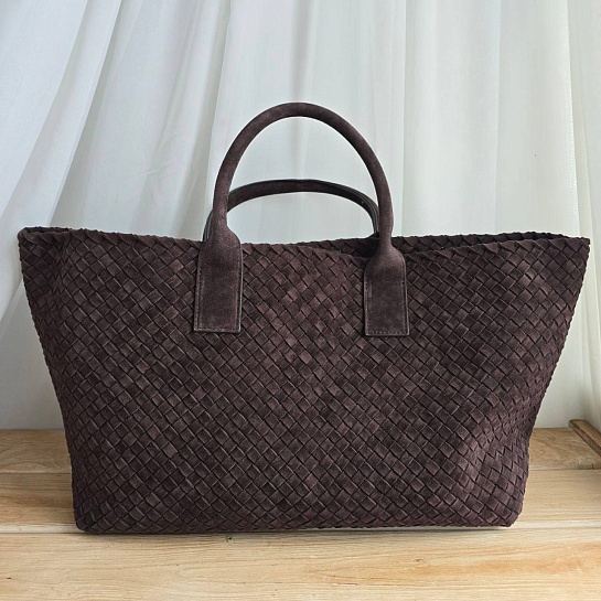 Замшевая сумка Bottega Veneta Cabat 40x28 см - Brown