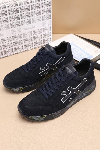 Тёмно-синие замшевые кроссовки Premiata Mick   