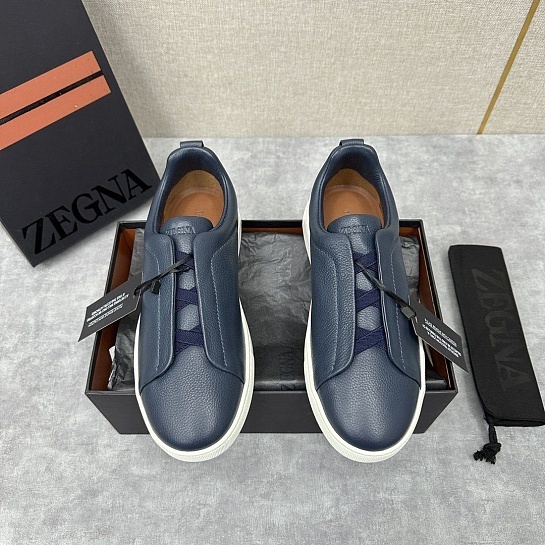 Мужские кроссовки Ermenegildo Zegna Triple Stitch Leather - Navy