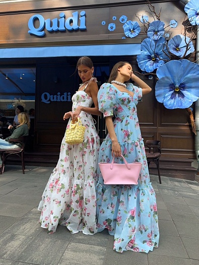 Женское синее платье Zimmermann Floral all-over   