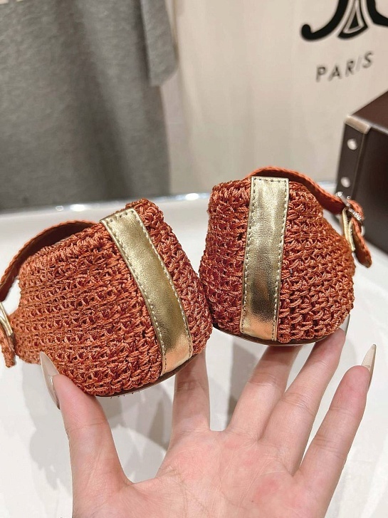 Женские плетёные балетки ALaia Premium - Red